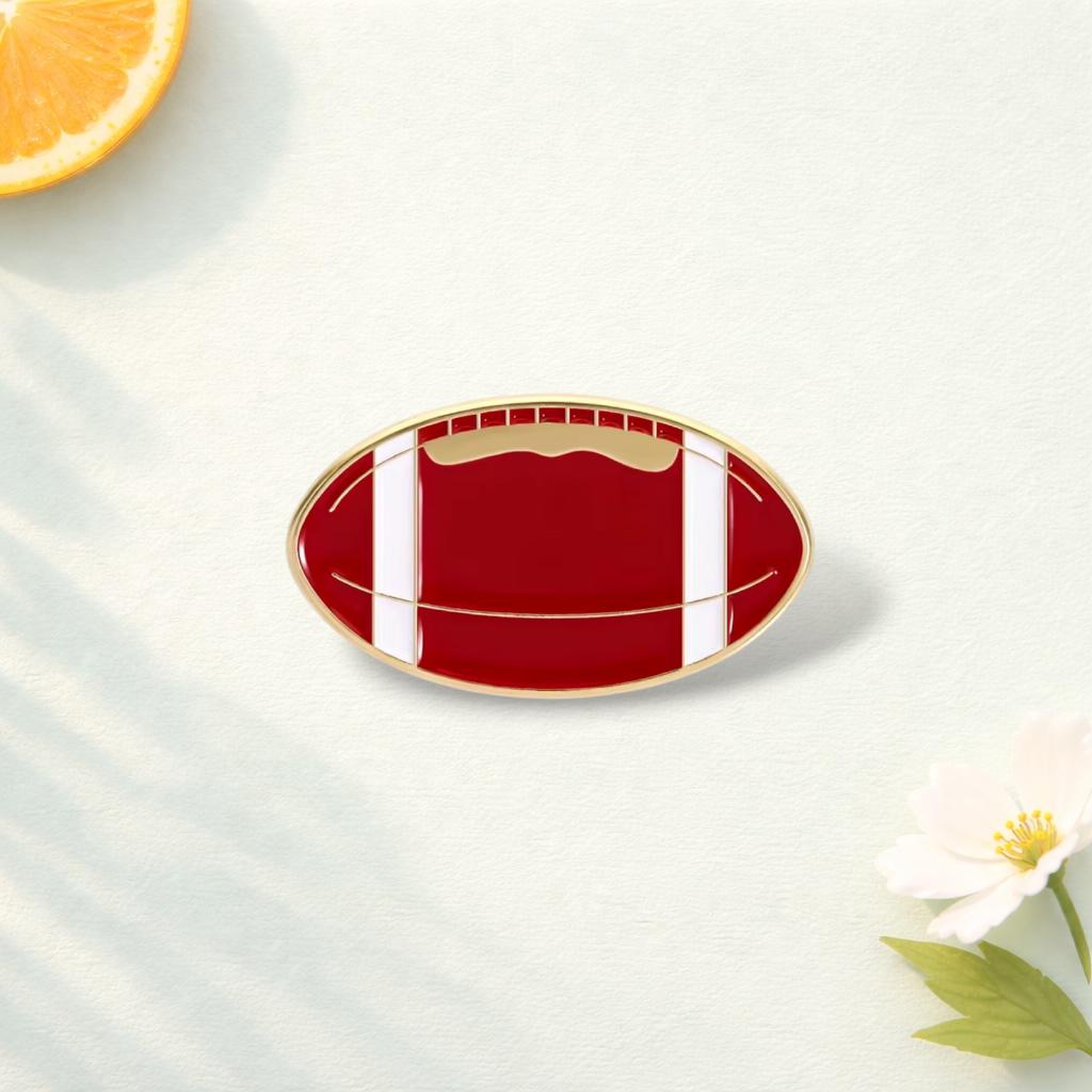 American Football Rugby Duck Enamel Pin Cartoon Duck With Flag Go Team Brooch Backpack Lapel Badge Jewelry