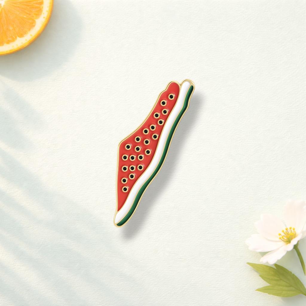 Creative Watermelon Enamel Pin Cute Fruit Themed Metal Brooch for Backpacks and Jackets