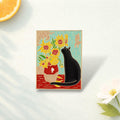 Cats In Oil Painting Enamel Pin Black Kitten Sunflower Brooch Funny Cat Badge Animal Lover Gift Custom Lapel Pin Jewelry