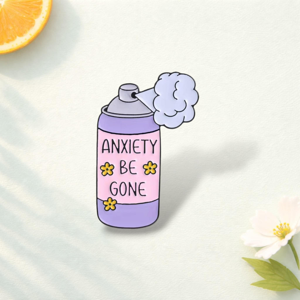 Anti Drama Spray Enamel Pin Funny Anxiety Relief Badge Cute Spray Bottle Brooch Sarcastic Gift Lapel Pin Novelty Jewelry