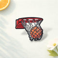 Basketball Hoop Enamel Pin Cool Sports Design Brooch Lapel Badge Trendy Jewelry Gift for Friends