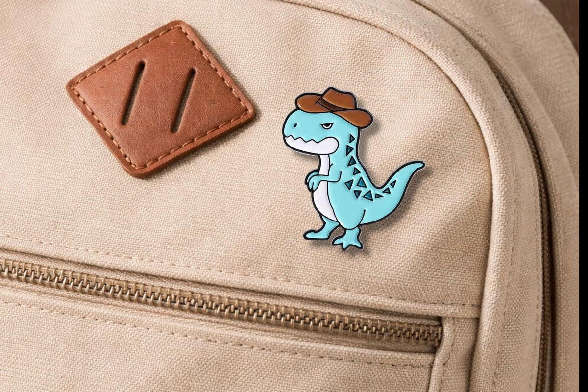Happy Green Dinosaur Enamel Pin Cute Cartoon Animal Brooch Lapel Badge Jewelry Gift