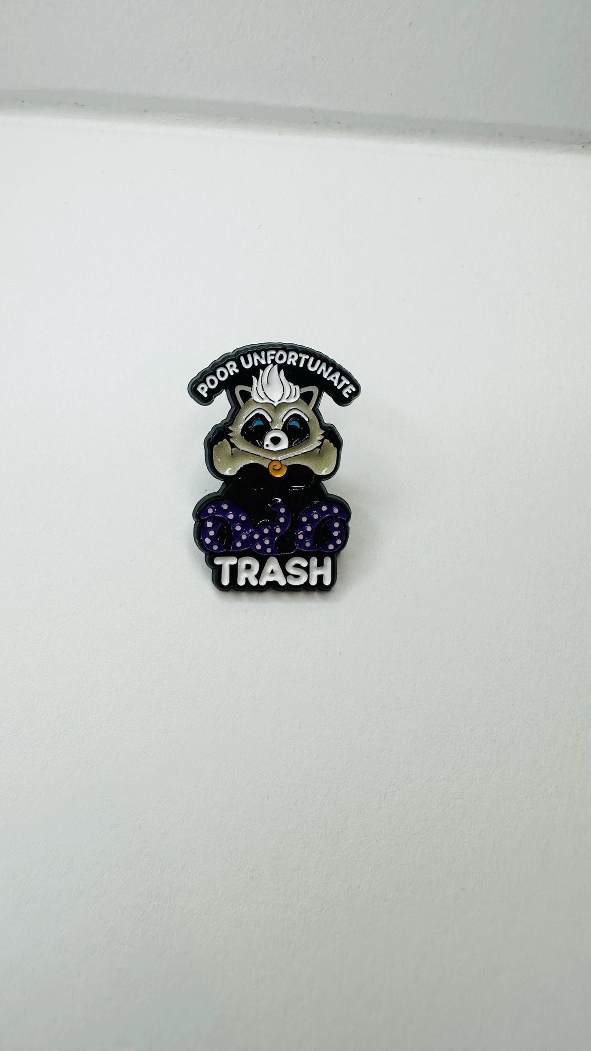 Cute Raccoon Mermaid Cosplay Enamel Pin Cartoon Anime Inspired Trash Themed Brooch Lapel Badge