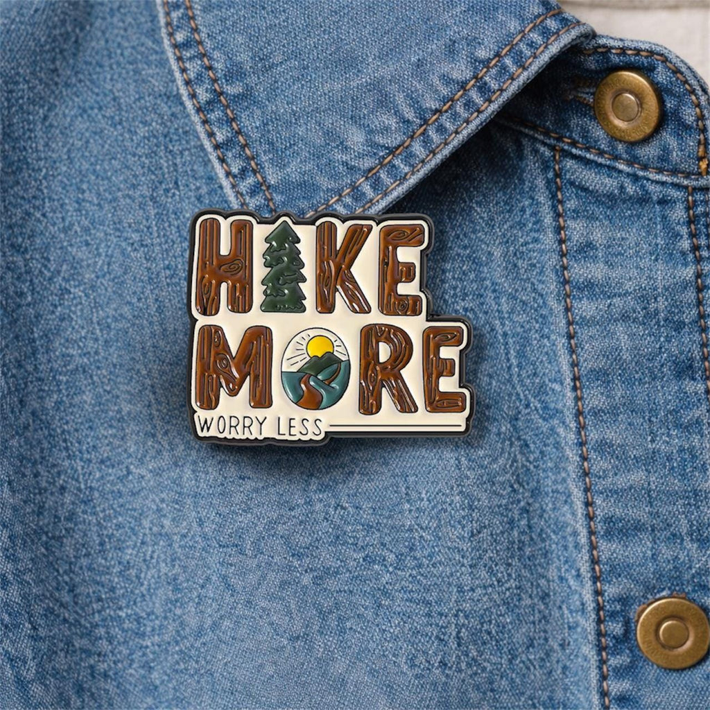 Hiking Adventure Enamel Pin Outdoor Travel Brooch Lapel Badge Motivational Quote Jewelry Gifts for Friends