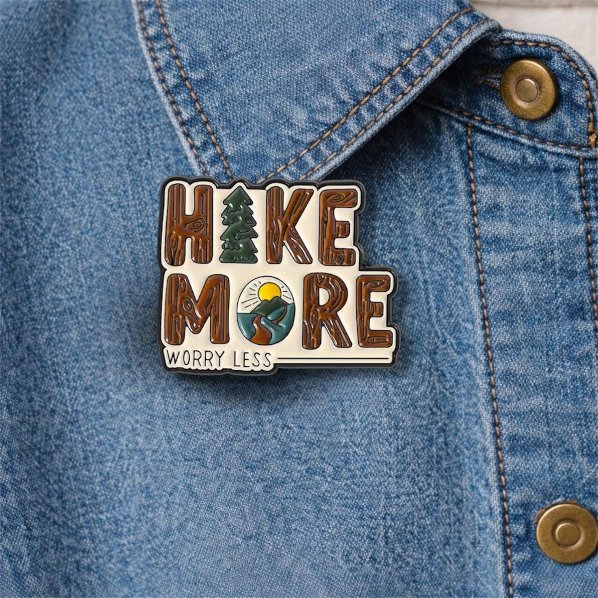 Hiking Adventure Enamel Pin Outdoor Travel Brooch Lapel Badge Motivational Quote Jewelry Gifts for Friends
