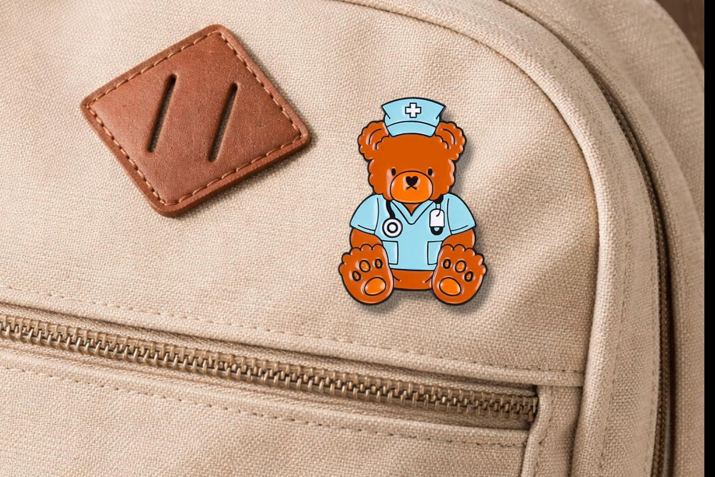 Doctor Nurse Teddy Bear Enamel Pins Medical Uniform Stethoscope Syringe Animal Lapel Brooch