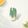 Green Plant Enamel Pin Botanical Brooch Nature Lapel Pin Leaf Jewelry Aesthetic Accessory Backpack Jacket Hat Gift for Nature Lovers