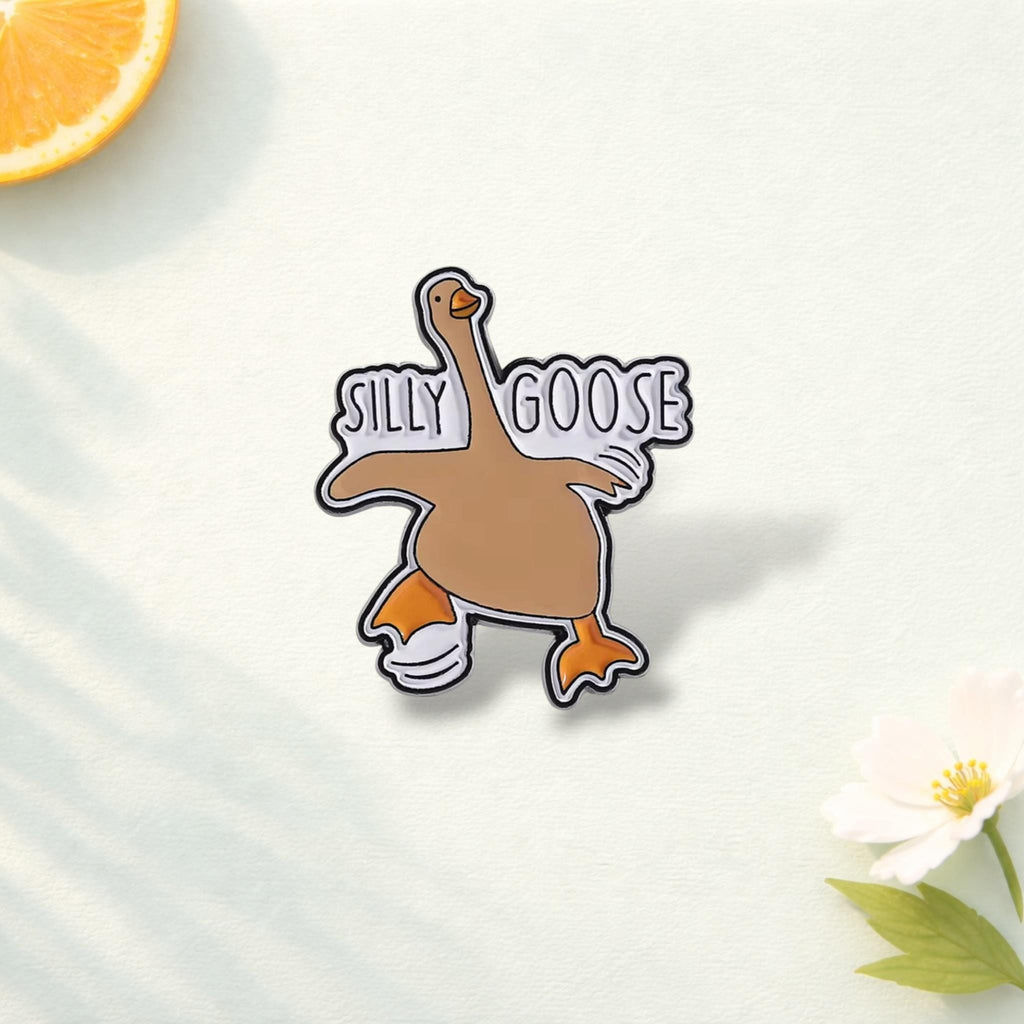 Official Silly Goose Club Enamel Pin Funny Duck Brooch Cartoon Animal Lapel Badge Jewelry Gift for Playful Friends
