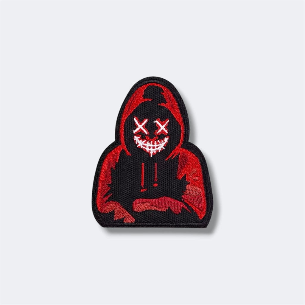 Horror Character Embroidered Patch – Custom Iron-On Gothic Badge for Jackets, Hats & Clothing – Spooky Halloween Style Patch