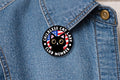 Childless Cat Lady Club Enamel Pin Cute Black Cat American Flag Brooch Funny Cat Lover Lapel Badge Jewelry Gift