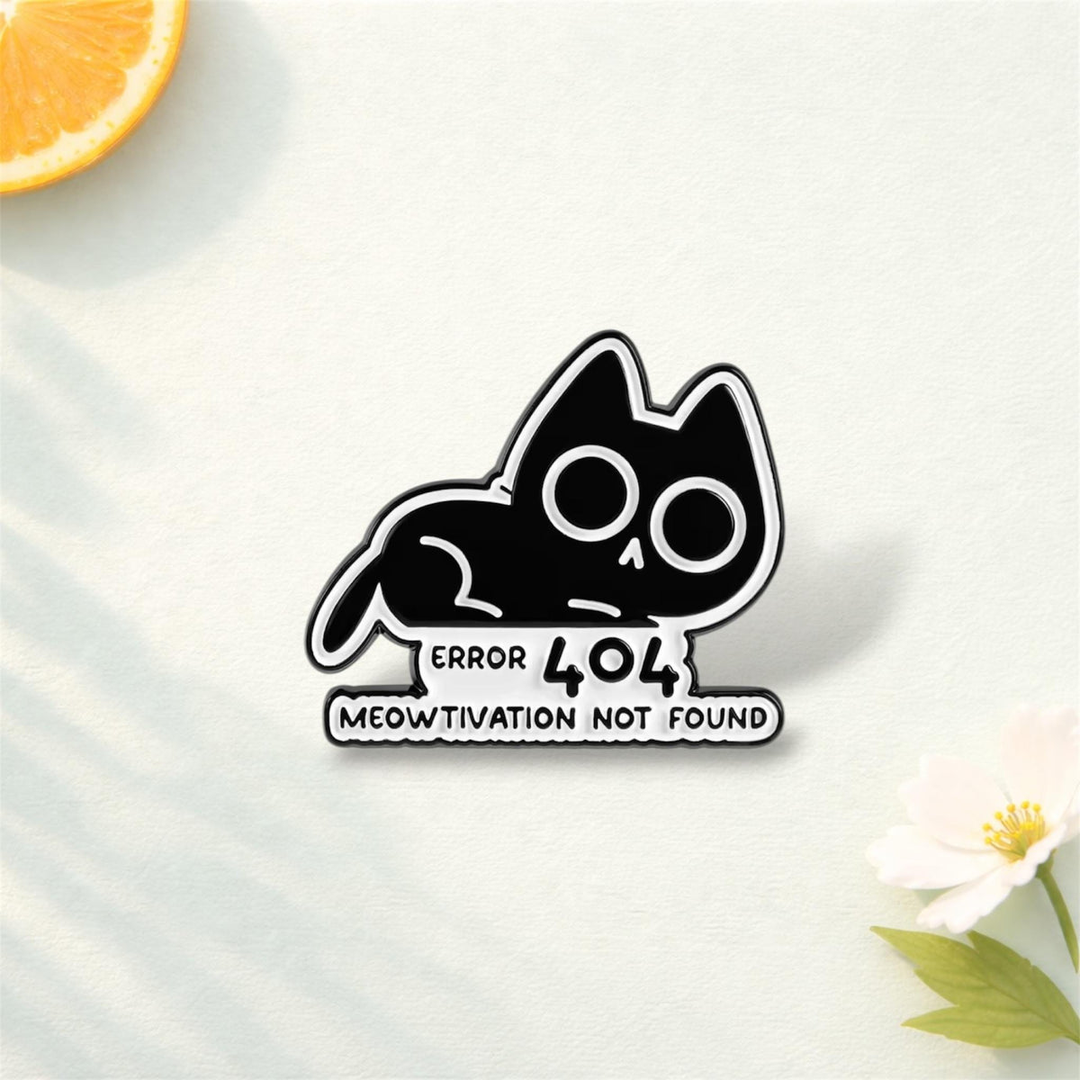 Meowtivation Not Found Enamel Pins Animal 404 Error Cute Cartoon Cat Duck Rabbit Brooch Wholesale