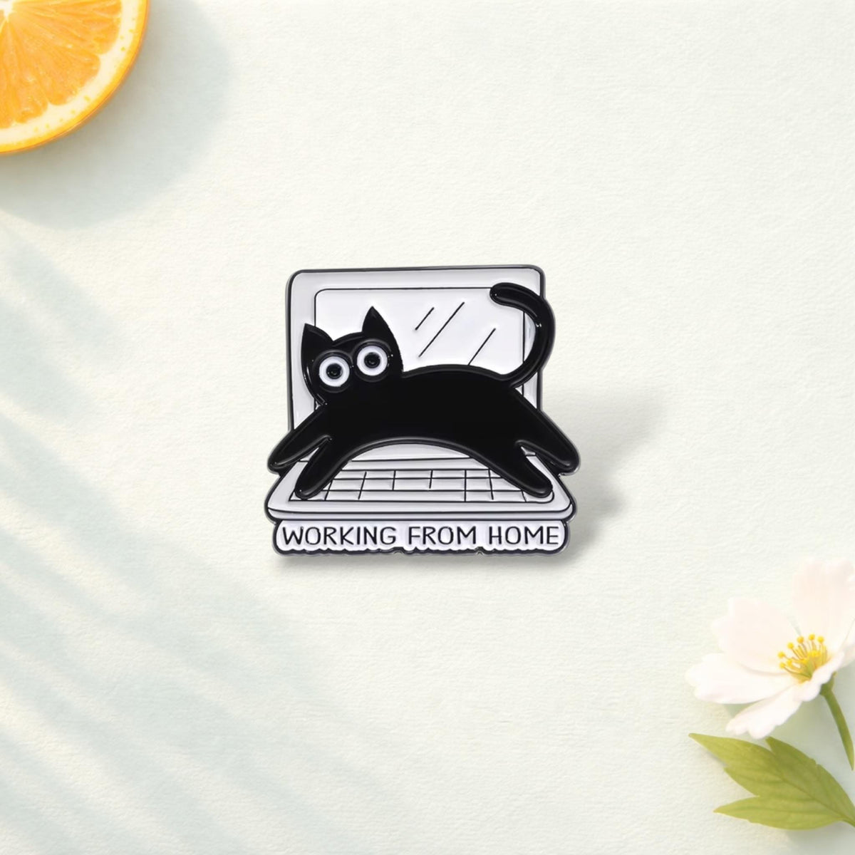 Punk Black Cat Enamel Pins Computer Cat Funny Cartoon Animal Brooches Lapel Badge Backpack Clothes Jewelry Accessories Gift