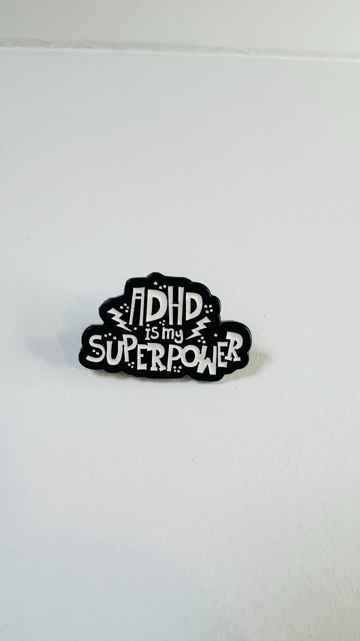 ADHD Is My Superpower Enamel Pin – Neurodiversity Mental Health Brooch – Positive Affirmation Lapel Badge – ADHD Awareness Jewelry Gift