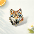 Watercolor Wolf Head Enamel Pin, Zinc Alloy Brooch, Wild Animal Lapel Badge for Clothes Bags