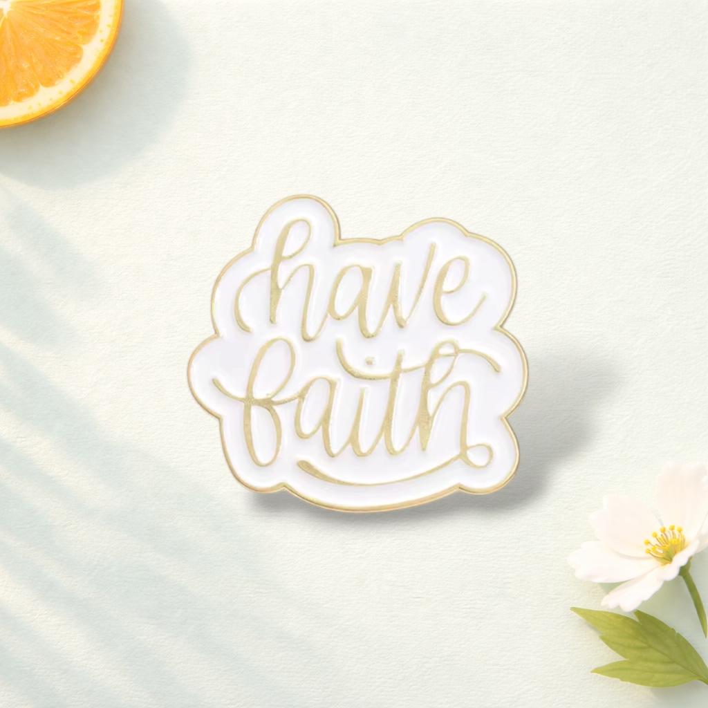 Have Faith Enamel Pin Jesus Religious Belief Brooch Lapel Badge Jewelry Gift for Christian Friends