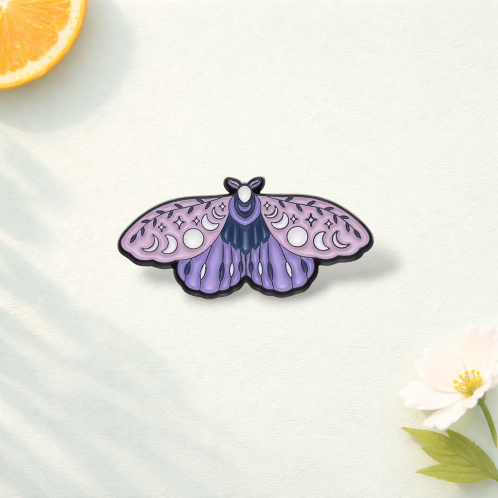 Purple Magic Butterfly Tarot Enamel Pin – Gothic Crystal Ball Brooch – Punk Lapel Badge for Backpack, Clothing & Collar Jewelry Gift
