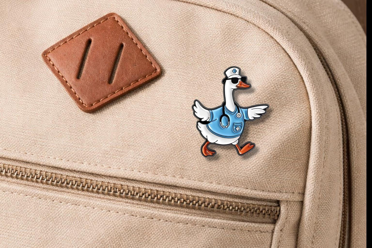 Medical Goose Brooch Enamel Pin Goose Doctor Stethoscope Syringe Silly X-Ray Goose Brooches Lapel Badge Jewelry