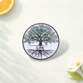 Tree of Life Enamel Pin Nature Inspired Word Brooch Custom Design Black Nickel Badge Botanical Jewelry Backpack Decor Gift