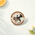 Black Dragon Enamel Pin – Fantasy Magic Book Dragon Brooch – Mysterious Bookish Lapel Badge – Dark Academia Jewelry Gift for Readers