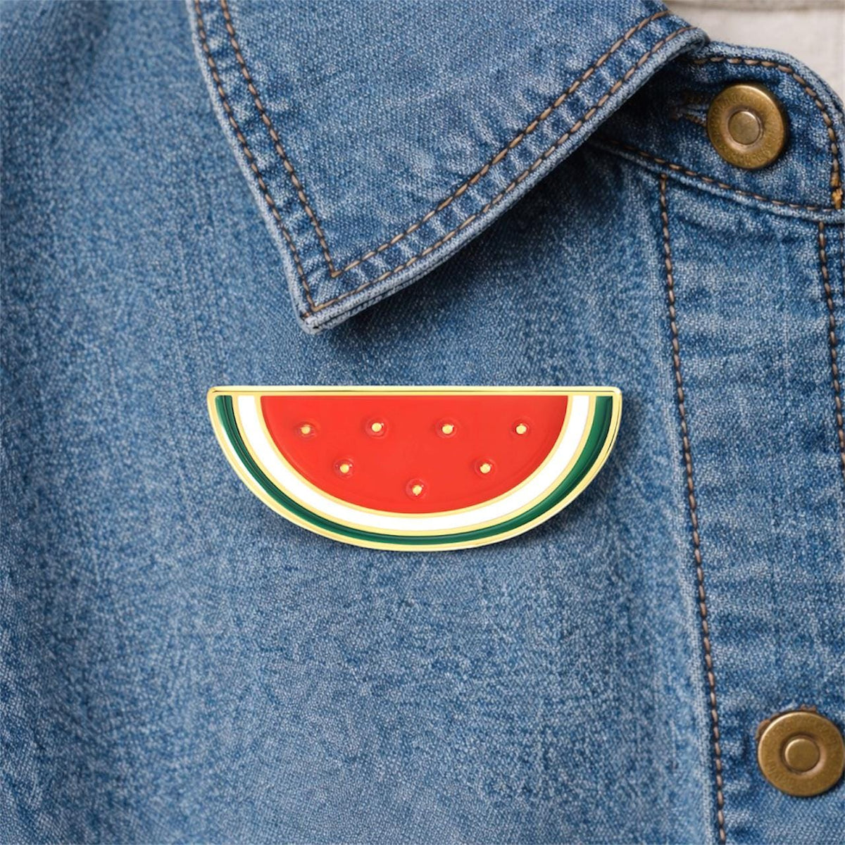 Creative Watermelon Enamel Pin Cute Fruit Themed Metal Brooch for Backpacks and Jackets