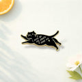 Funny Black Cat Enamel Brooch With Slogan Zinc Alloy Lapel Pin Cartoon Animal Badge Backpack Hat Clothes Accessory Gift