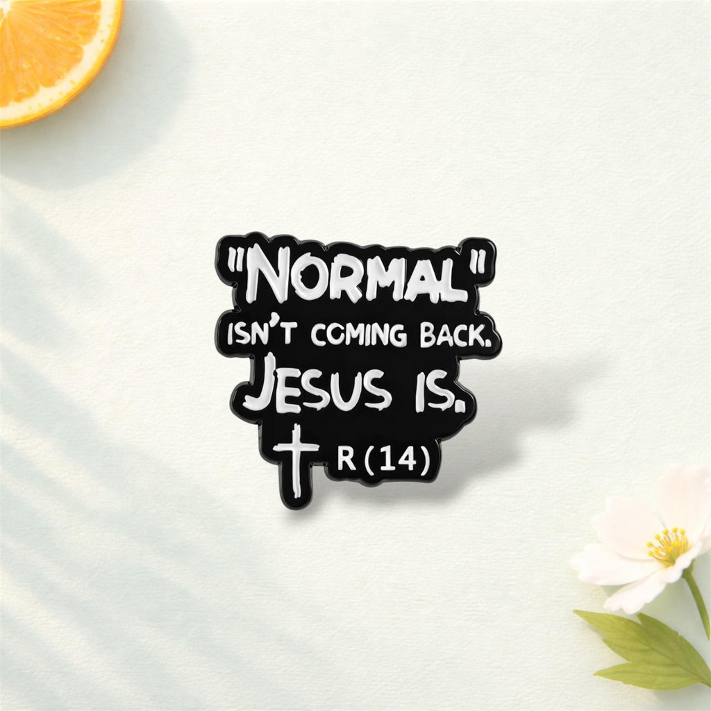 Jesus Christian Bible Quote Enamel Pin – “He Will Wipe Every Tear” Faith Brooch – Religious Tissue Box Lapel Badge – Inspirational Jewelry