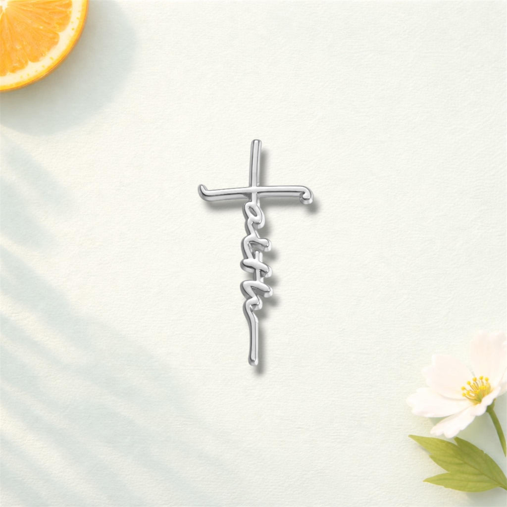 Christian Cross Enamel Pin – Jesus Religious Heart Symbol Brooch – Faith Inspirational Lapel Badge – Catholic & Christian Gift Jewelry
