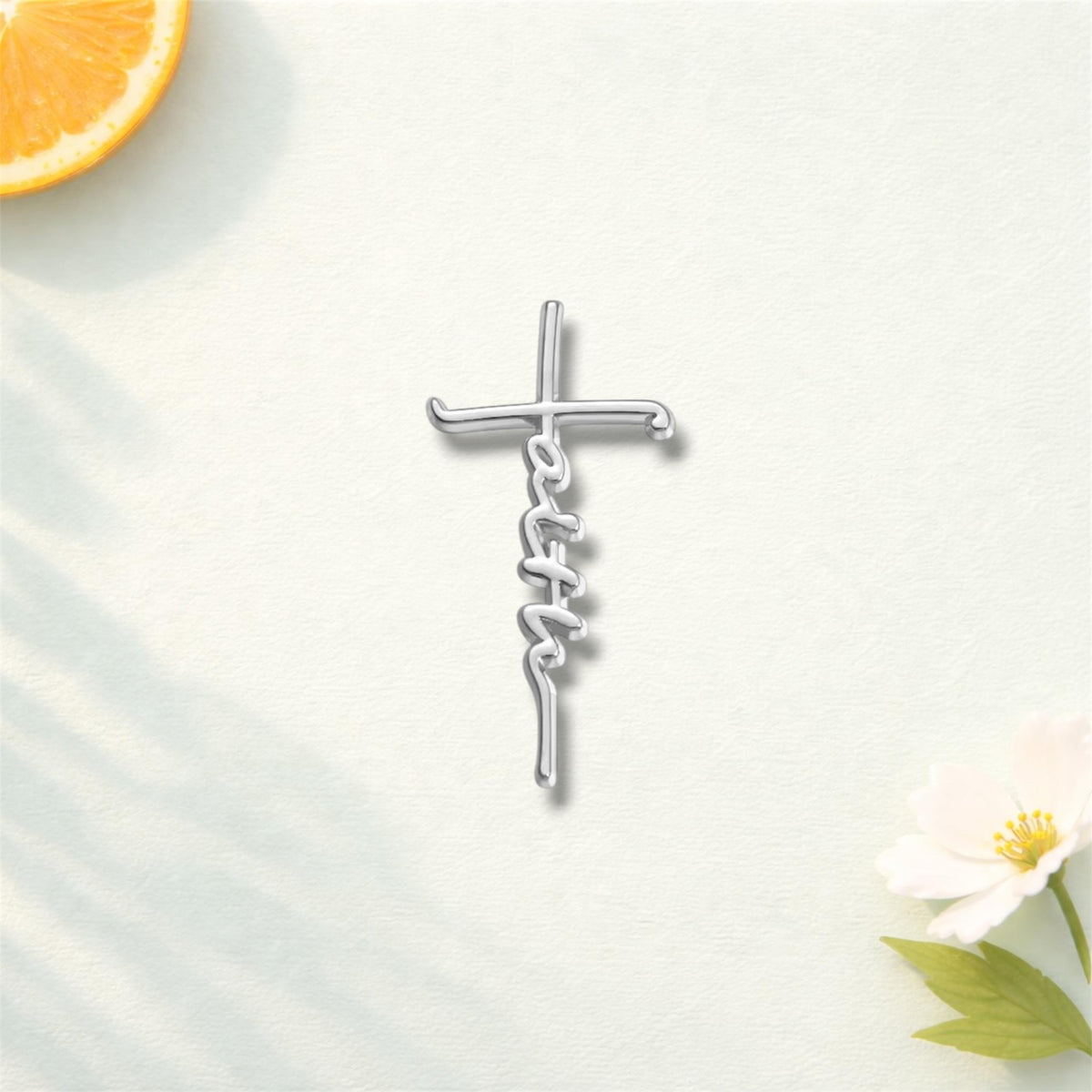 Christian Cross Enamel Pin – Jesus Religious Heart Symbol Brooch – Faith Inspirational Lapel Badge – Catholic & Christian Gift Jewelry