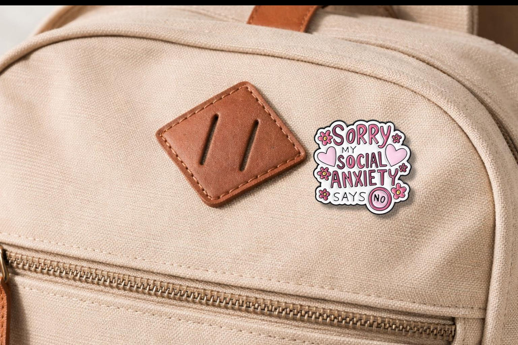 Sorry My Social Anxiety Says No Enamel Pins Social Introvert Quote Brooch Lapel Badge Jewelry Gift