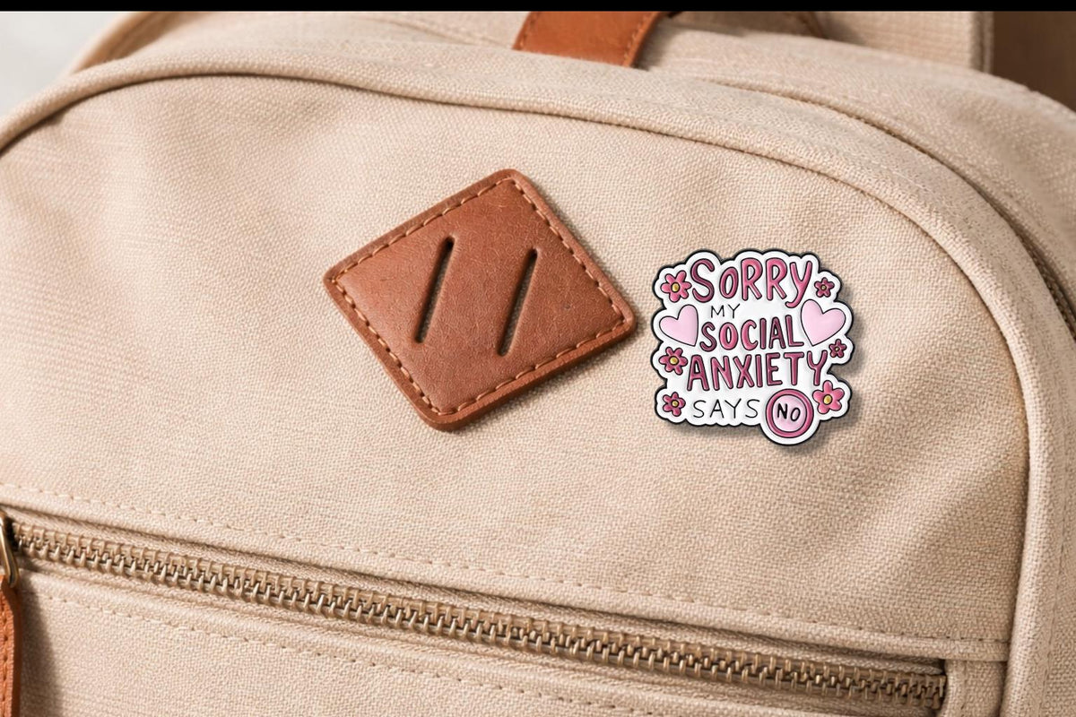 Sorry My Social Anxiety Says No Enamel Pins Social Introvert Quote Brooch Lapel Badge Jewelry Gift