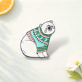 Whimsical Polar Bear Pin with Sweater Design. Eye - Catching Colors. Suitable for Backpacks or Hats