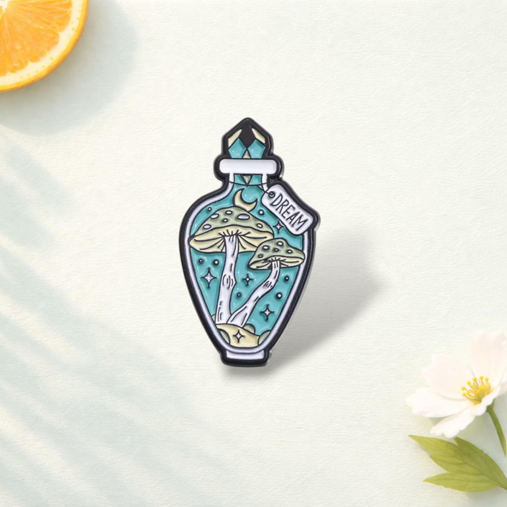 Drink Up Magic Potion Enamel Pins Wonder Dream Mushroom Bottle Made Of Lapel Pin Badge Metal Brooches Clothes Backpack Jewelry