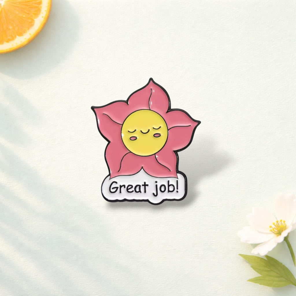 Cute Animals Plants Enamel Pins Custom Well Done Good Job Brooches Lapel Badges Cartoon Cat Bee Jewelry Gift for Kids Friends