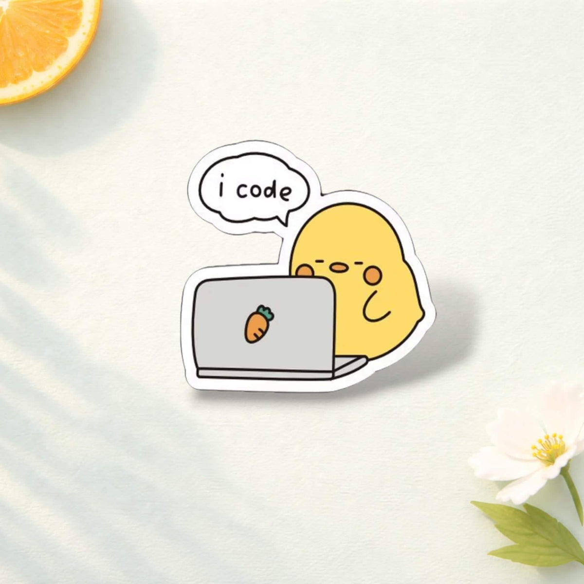 I Code Yellow Chick Enamel Pin Funny Programmer Developer Badge Coding Gift Software Engineer Brooch Lapel Pin Tech Jewelry