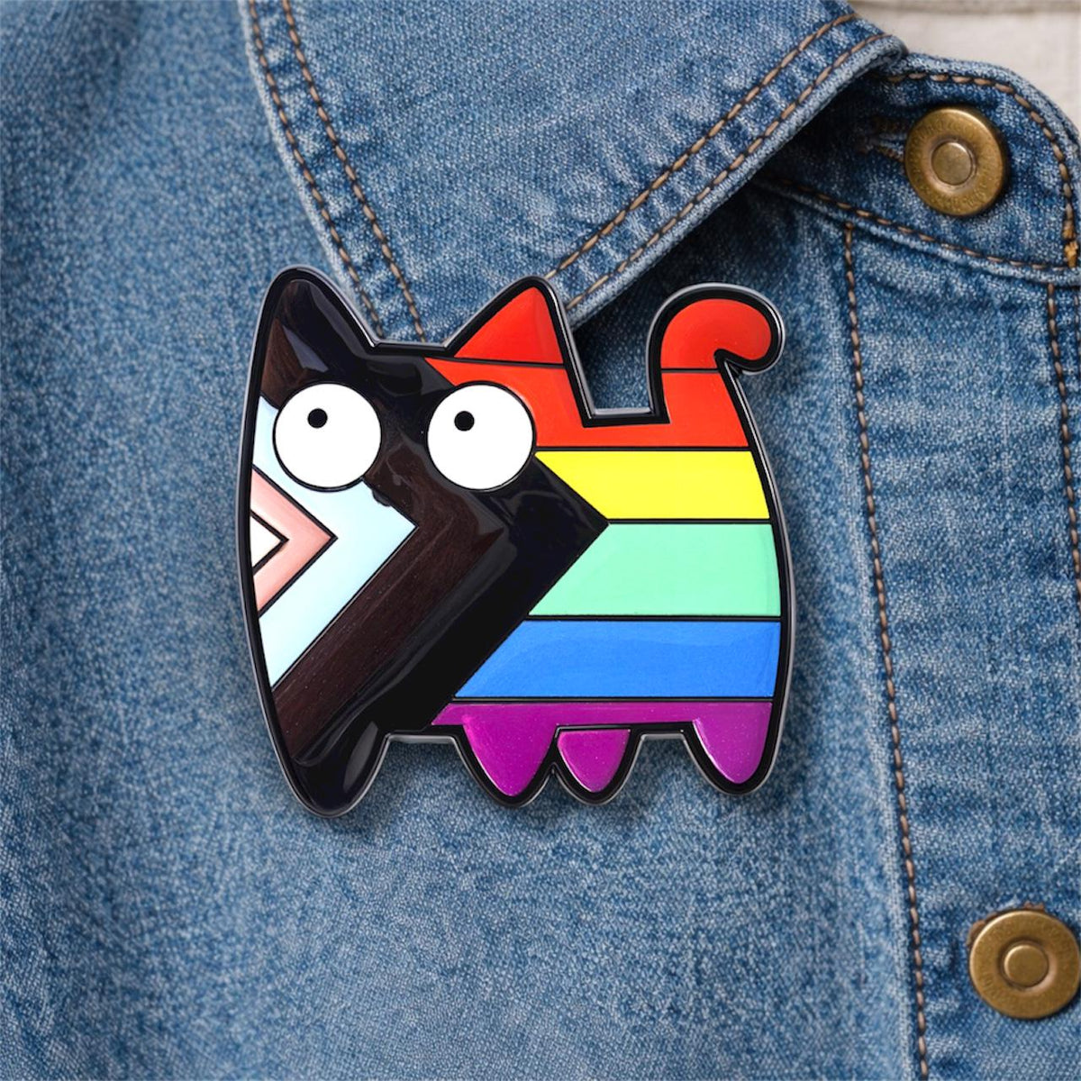 Rainbow Cat Enamel Pin LGBT Pride Colorful Kitten Cartoon Animal Brooch Lapel Badge Jewelry Gift