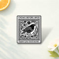 Crows Before Bros Enamel Pin Support Your Local Murder Crow Lover Gift Retro Punk Geometric Brooch Bird Badge Lapel Jewelry