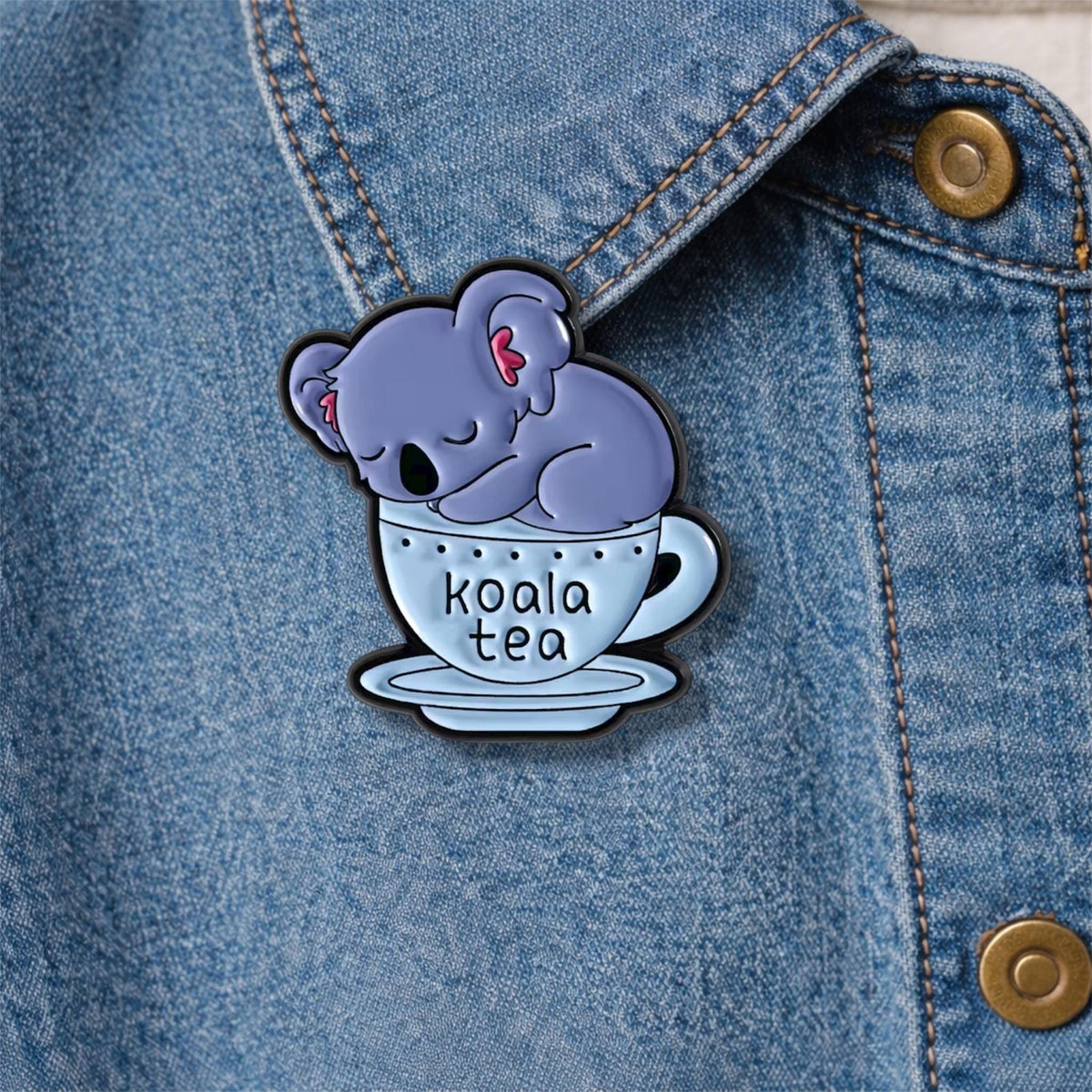 One Hundred Percent Certified Koala ty Pun Enamel Pins Cute Animal Koala Tea Brooch Lapel Badge Jewelry Gift
