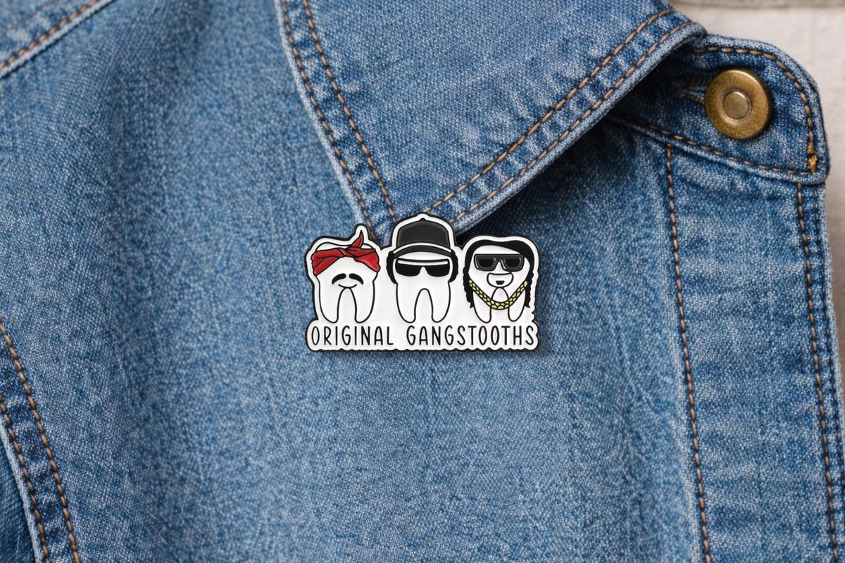 Teeth Dental Nurse Enamel Pins Original Gangsteeth Funny Tooth Stability Theme Lapel Brooch