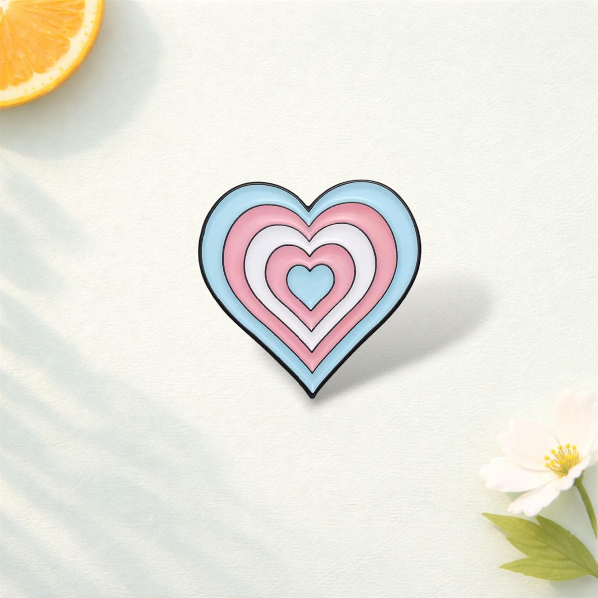 Genderless Heart Enamel Pin – “Trans Rights Are Human Rights” Brooch – LGBTQ+ Pride Lapel Badge for Backpack & Clothes