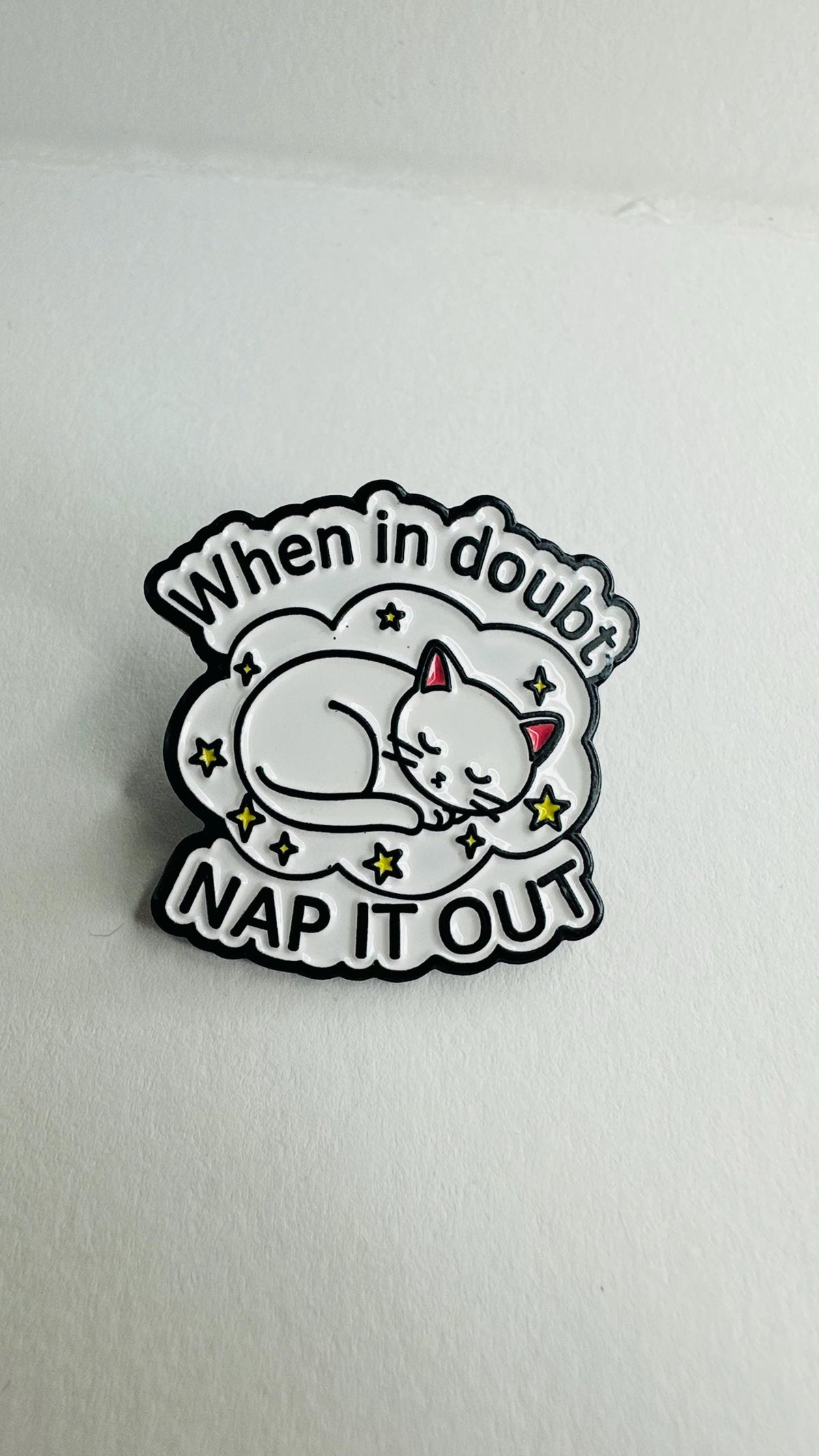 Sarcastic Cat Enamel Pin Set Funny Lazy Cat Brooch Overthinking Nap Quote Badge Kawaii Animal Backpack Decoration Gift