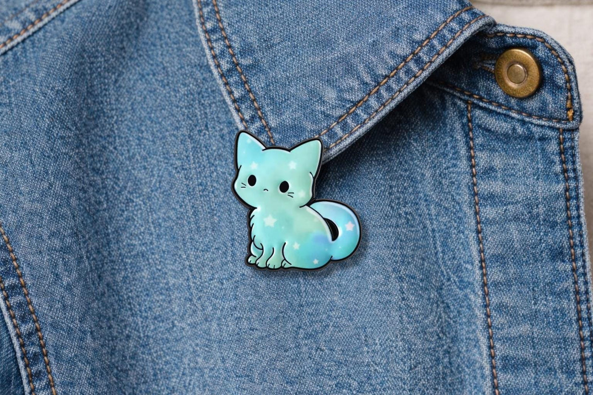 Cute Gradient Colored cat Enamel Pins Kawaii Starry Sky Kitten Cartoon Animal Brooch Lapel Badge Jewelry