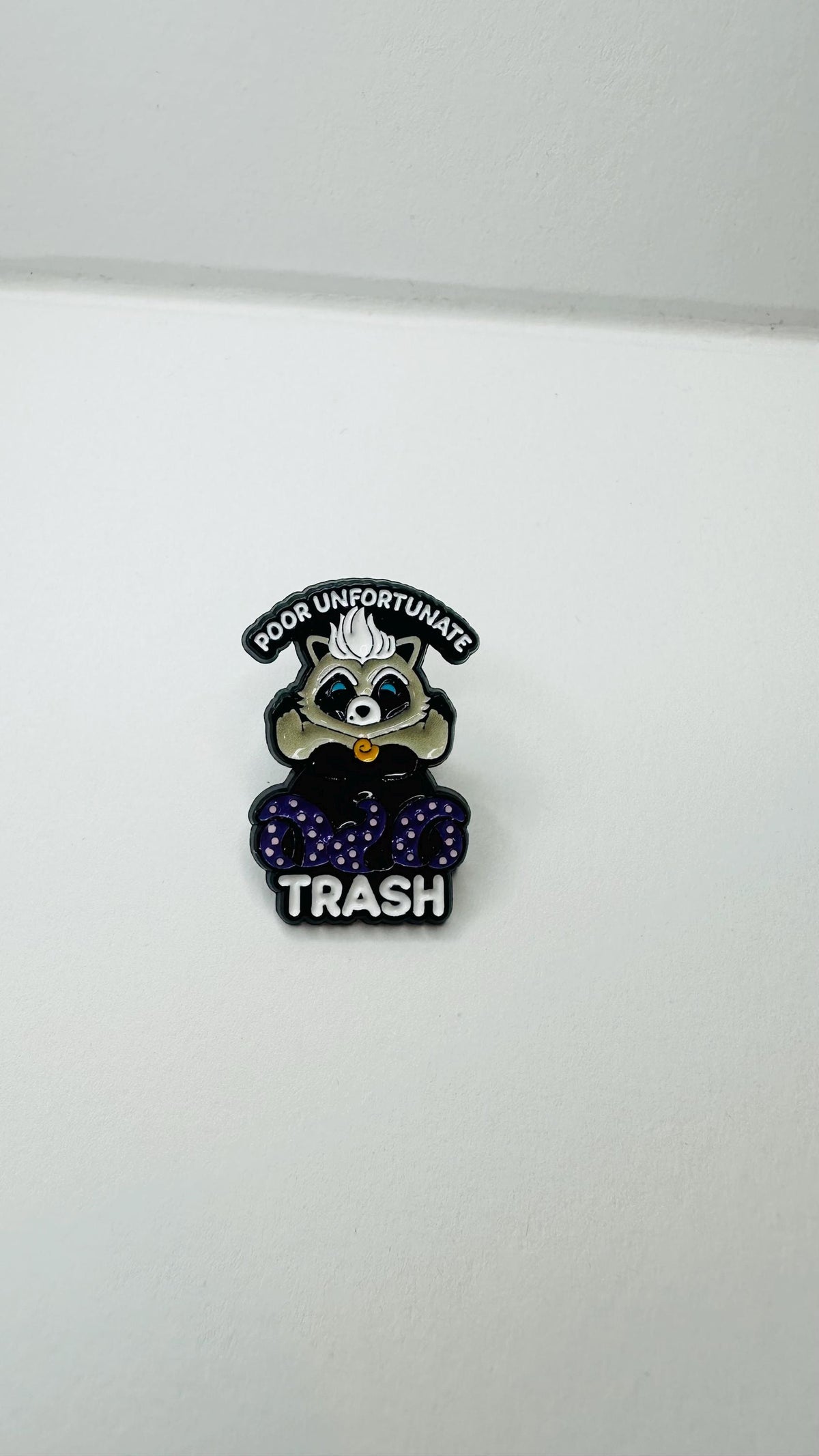 Cute Raccoon Mermaid Cosplay Enamel Pin Cartoon Anime Inspired Trash Themed Brooch Lapel Badge