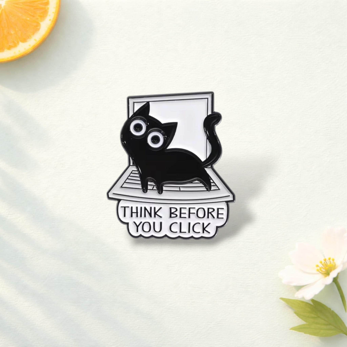Punk Black Cat Enamel Pins Computer Cat Funny Cartoon Animal Brooches Lapel Badge Backpack Clothes Jewelry Accessories Gift
