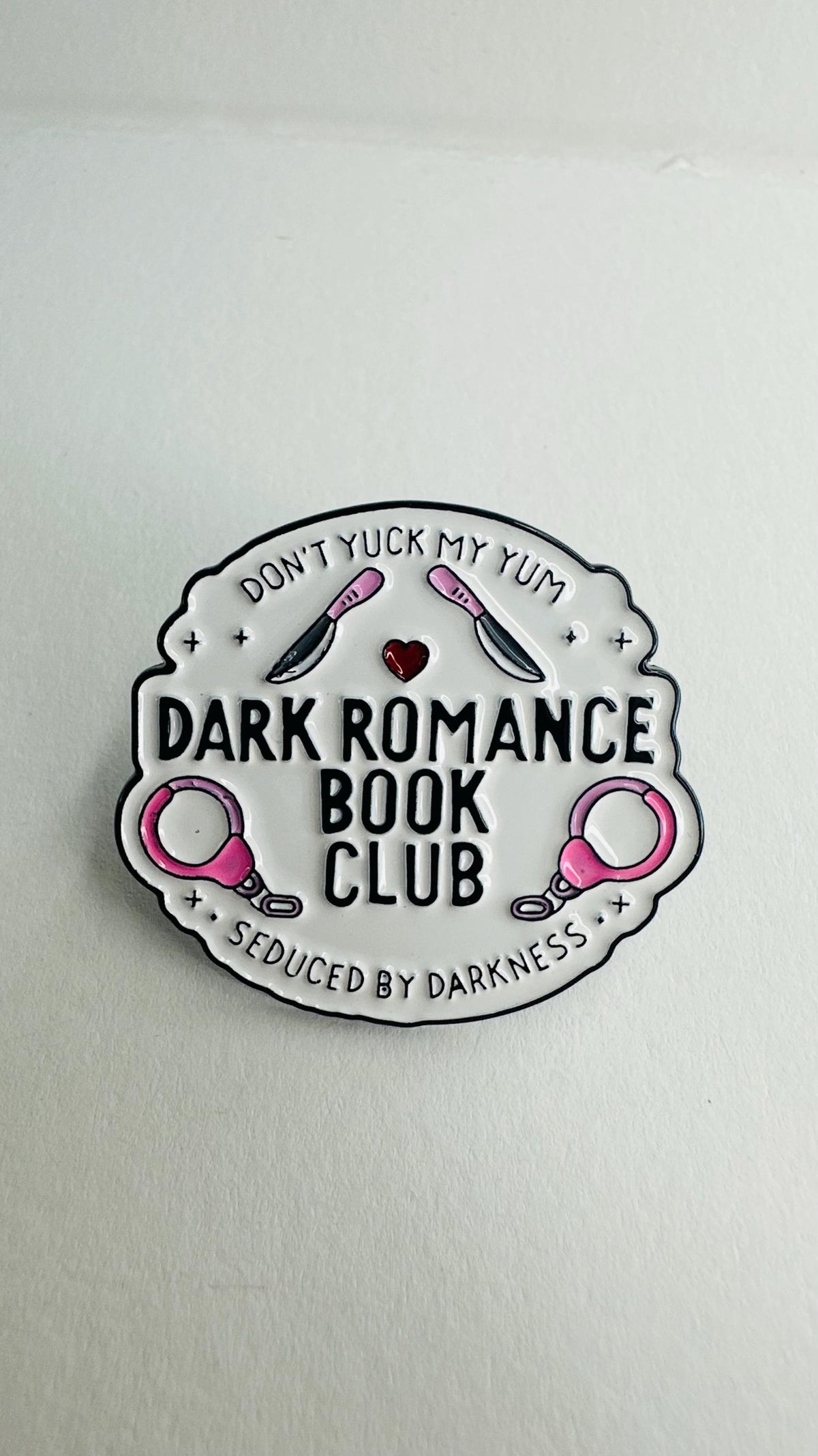 Dark Romance Book Lover Enamel Pin Gothic Seduction Brooch Fantasy Reader Gift Literary Badge Bookish Jewelry Lapel Pin