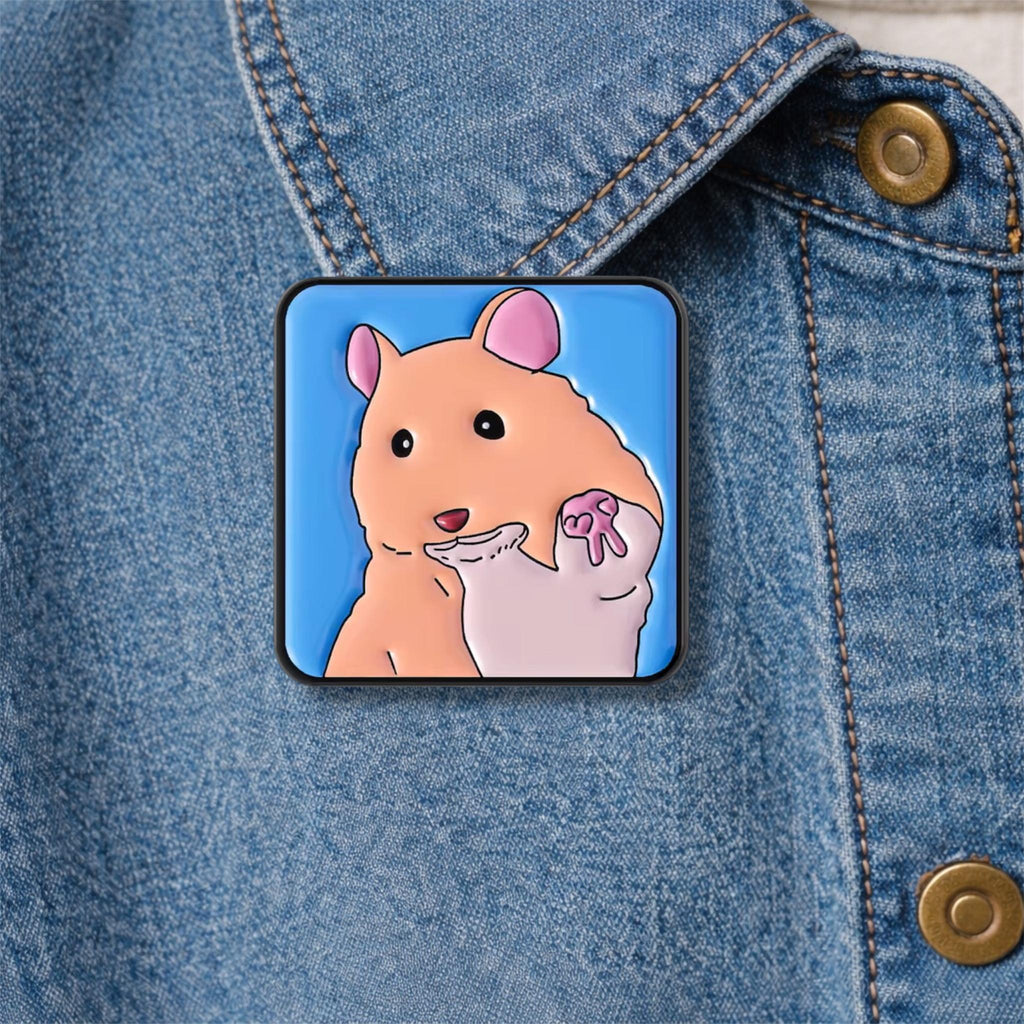 Selfie Peace Hamster Enamel Pin Funny Cartoon Mouse Animal Brooch Lapel Badge Jewelry Gift for Friends