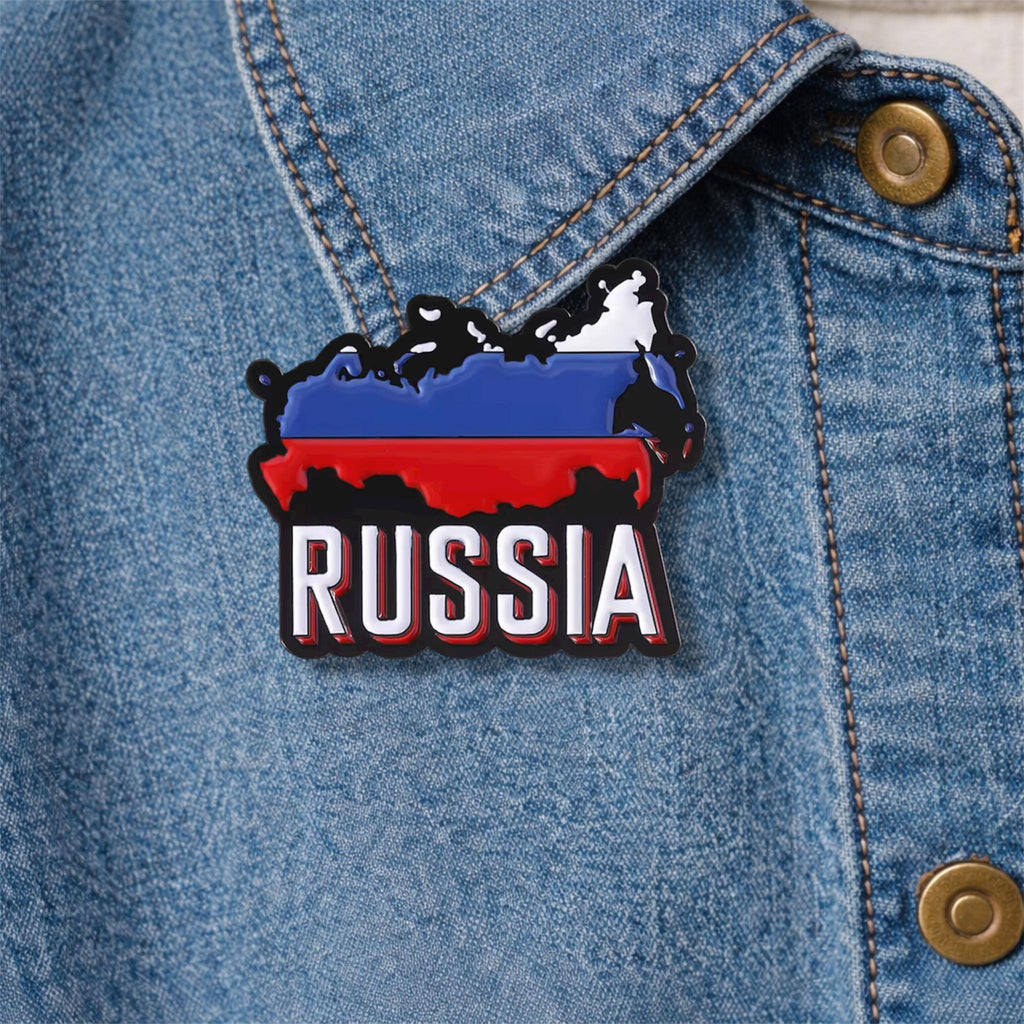 Russian Flag Enamel Pin Patriotic Theme White Blue Red Badge Lapel Brooch Jewelry Gift