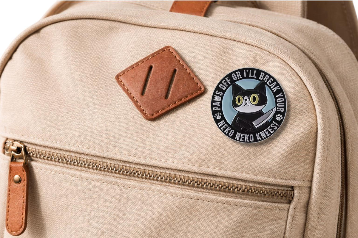 I Enjoy Danger Enamel Pin Cartoon Animal Holding Dagger Brooch Backpack Lapel Badge Jewelry Gift