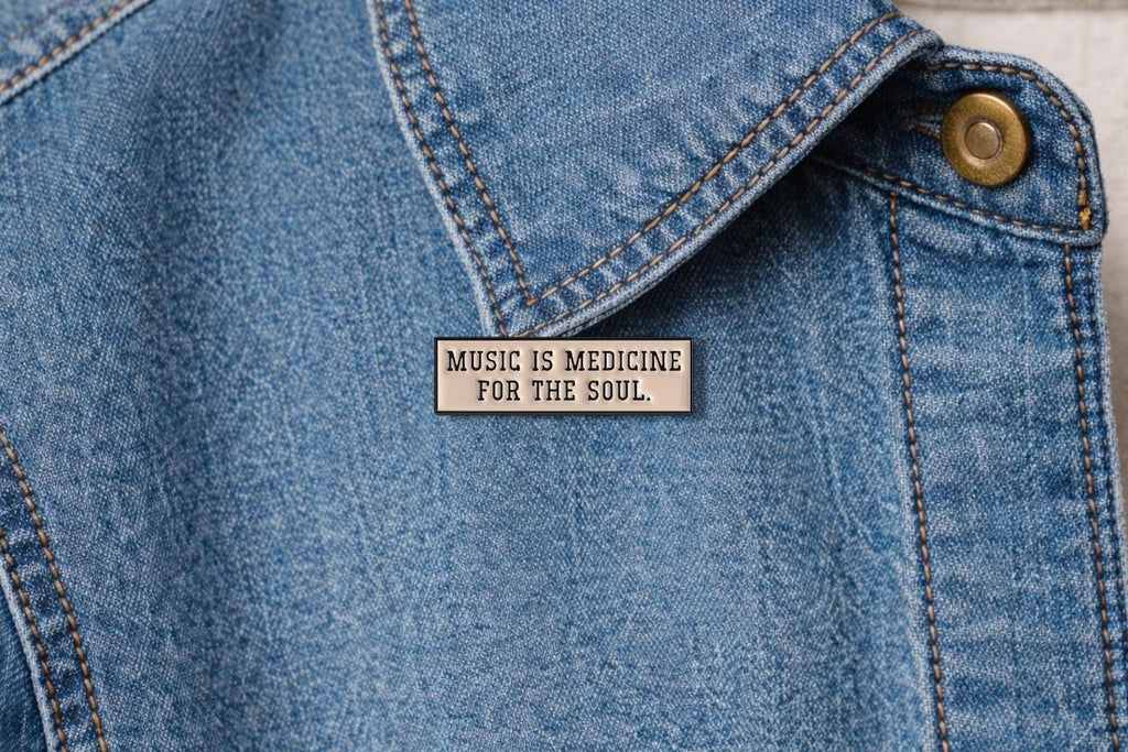 Music Is My Therapy Enamel Pin Music Is Medicine for the Soul Quote Brooch Inspirational Music Lover Gift Lapel Badge Jewelry