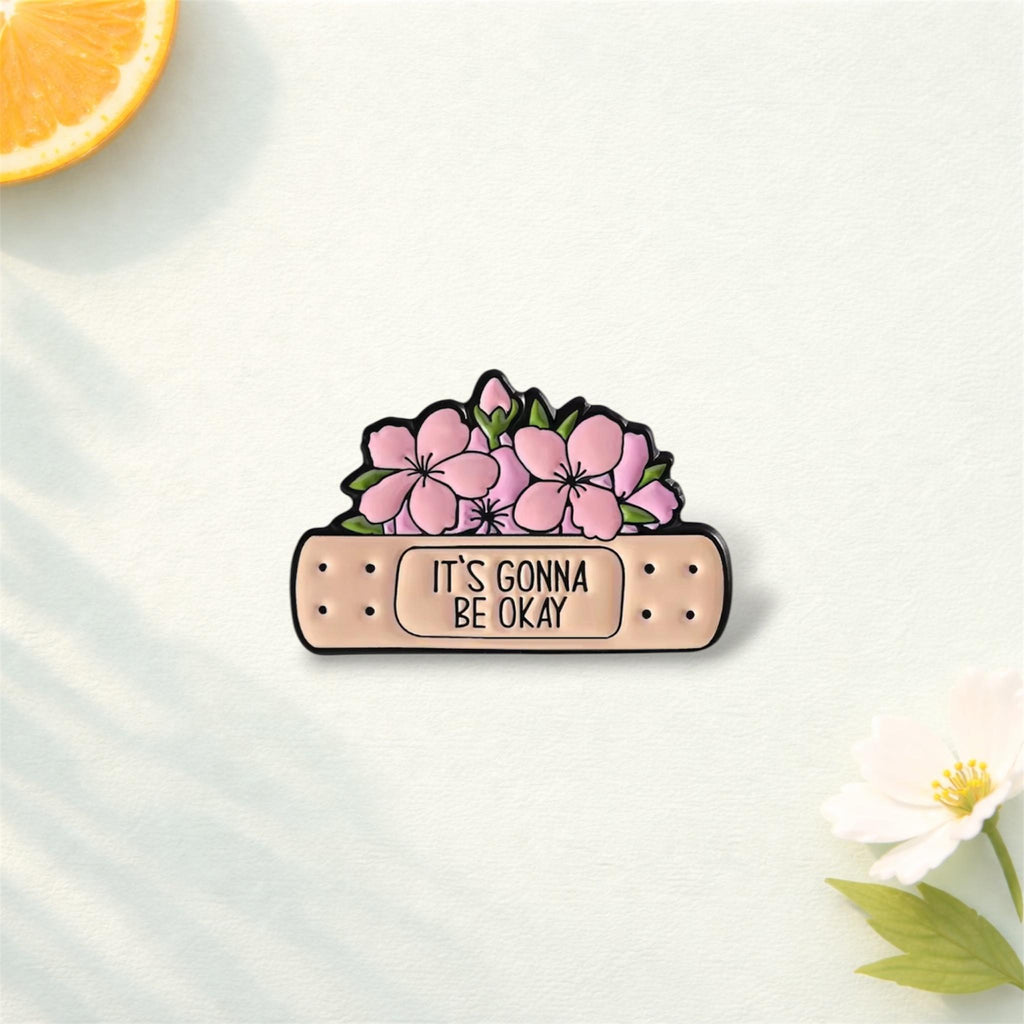 Emotional Healing Enamel Pin – It’s Gonna Be Okay Comfort Support Brooch – Mental Health Encouragement Lapel Badge – Self Care Gift Jewelry