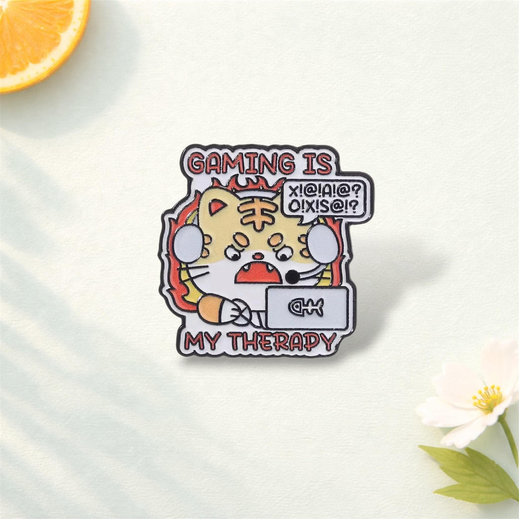 Cute Tiger Cat Enamel Pin – Round Funny Animal Brooch – Lapel Badge Fashion Jewelry Gift for Friends